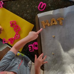 Annie & Friends Preschool - Making CVC word cookies!