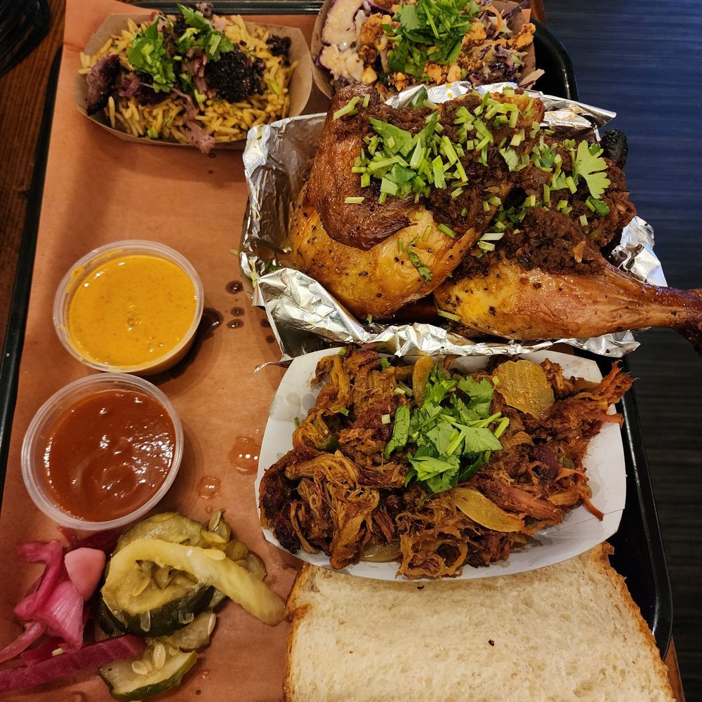 Southern Junction - 2 meats, dip dip chicken and barbacurry. 2 sides slaw and brisket biryani - Indian Near Me - Buffalo, New York Southern Junction - 2 meats, dip dip chicken and barbacurry. 2 sides slaw and brisket biryani - Indian Near Me - Buffalo, New York