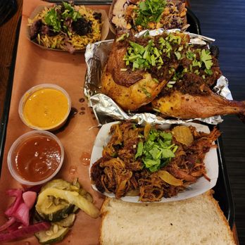 Southern Junction - 2 meats, dip dip chicken and barbacurry. 2 sides slaw and brisket biryani - Indian Near Me - Buffalo, New York Southern Junction - 2 meats, dip dip chicken and barbacurry. 2 sides slaw and brisket biryani - Indian Near Me - Buffalo, New York