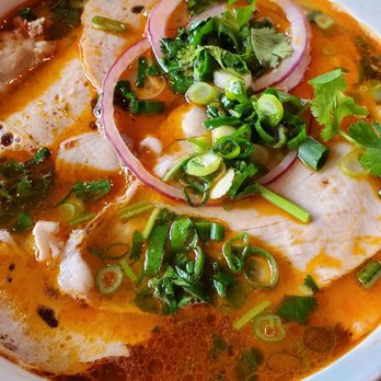 Little Minh's - Bun Bo Hue - Brisket, flank, pork, Vietnamese ham, and handmade pork balls in spicy lemongrass beef broth, thick vermicelli noodles - Vietnamese Near Me - Burnaby, British Columbia Little Minh's - Bun Bo Hue - Brisket, flank, pork, Vietnamese ham, and handmade pork balls in spicy lemongrass beef broth, thick vermicelli noodles - Vietnamese Near Me - Burnaby, British Columbia