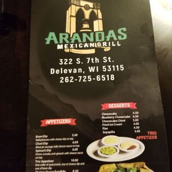 Arandas Mexican Grill - Menu cover - Mexican Near Me - Delavan, Wisconsin Arandas Mexican Grill - Menu cover - Mexican Near Me - Delavan, Wisconsin