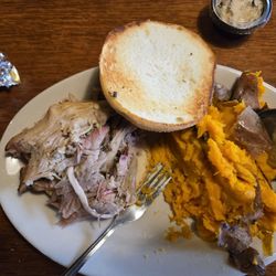 Sweet Smoke Southern Kitchen - Pulled pork barbecue with sweet potato.