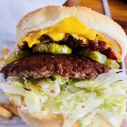 No cheese burger and fries.