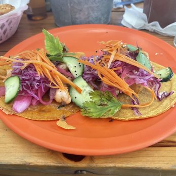 Los Aguachiles - Cauliflower tempura tacos and spicy shrimp - Seafood Near Me - Playa del Carmen, ROO