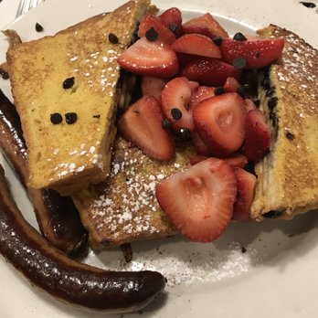 Maureen's Kitchen - French toast stuffed with bananas, chocolate chips, and topped with strawberries - amazing - Breakfast & Brunch Near Me - Smithtown, New York Maureen's Kitchen - French toast stuffed with bananas, chocolate chips, and topped with strawberries - amazing - Breakfast & Brunch Near Me - Smithtown, New York