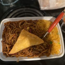 Pork Lo mein combo and a cheese wonton.