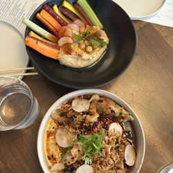 La Bistro - Whipped Organic Hummus and Tiger Mom Chicken Dumplings
