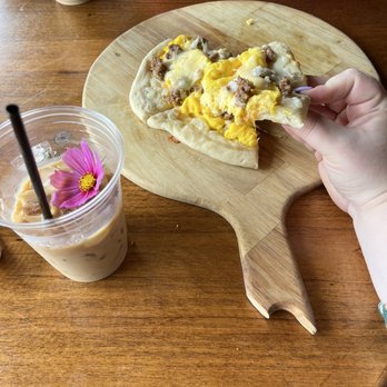 Crazy Daisies - Lavender iced latte and breakfast pizza - Nurseries & Gardening Near Me - Syracuse, New York