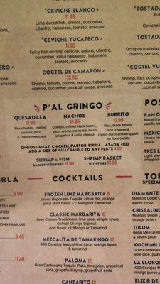 Menu photo 3 La Cruderia Houston, TX