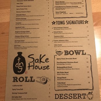 Tong Sake House - Menu 1/2 - Korean Near Me - Poway, California Tong Sake House - Menu 1/2 - Korean Near Me - Poway, California