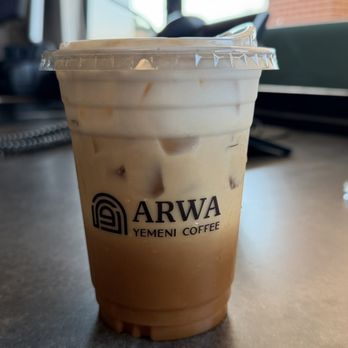 Arwa Yemeni Coffee - Iced Banana Latte with Oat Milk - Desserts Near Me - Murphy, Texas