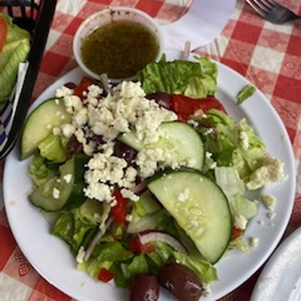 Bada Bing Grill - Greek SIDE salad -- that came with both our sandwiches - Italian Near Me - Arvada, Colorado