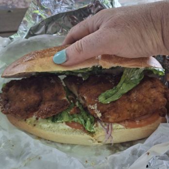 Bagel Train - Chicken cutlet sandwich on a hero - Bagels Near Me - Suffern, New York Bagel Train - Chicken cutlet sandwich on a hero - Bagels Near Me - Suffern, New York