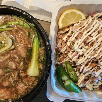 Sw8 Dada's Sizzling Sisig - $16 Beef Pares Soup (just soup) & $20 Pork Sisig (just sisig).  Enjoyed at home with pot of rice.  Fed my fam of 4. - Food Trucks Near Me - Waipahu, Hawaii
