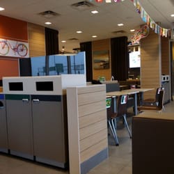 McDonald's - Interior. The flags are for football/soccer World Cup promotionals in Brazil.