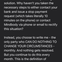 Radha Yoga - This is Chioma Nwosu's response to me asking her to stop charging my account. I cancelled my membership last year around June or July 2022.