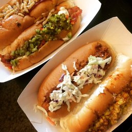 two hot dogs with coleslaw