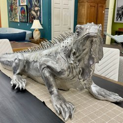 Ballard Consignment The Furniture Guy - Giant iguana statue & framed wall art