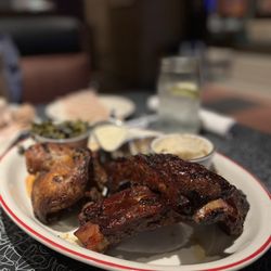 Lucille's Smokehouse Bar-B-Que - Bbq Beef Ribs, Smoked BBQ 1/2 Chicken, Roasted Garlic Mashed Potatoes, Southern Braised Greens