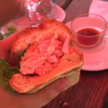 Lobster Shack - The delicious lobster roll and Cuban coffee! The lighting is red because we were under a red umbrella - Seafood Near Me - Islamorada, Florida Lobster Shack - The delicious lobster roll and Cuban coffee! The lighting is red because we were under a red umbrella - Seafood Near Me - Islamorada, Florida