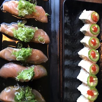 Zu Izakaya - Salmon Sashimi Carpaccio & Jalapeño Hamachi Roll - Asian Fusion Near Me - Tempe, Arizona Zu Izakaya - Salmon Sashimi Carpaccio & Jalapeño Hamachi Roll - Asian Fusion Near Me - Tempe, Arizona