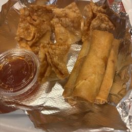 Crab Rangoon & egg rolls