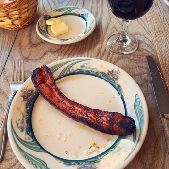 Peter Luger - Extra thick cut Luger's Sizzling Bacon, Extra Thick by the Slice - Steakhouses Near Me - Brooklyn, New York Peter Luger - Extra thick cut Luger's Sizzling Bacon, Extra Thick by the Slice - Steakhouses Near Me - Brooklyn, New York