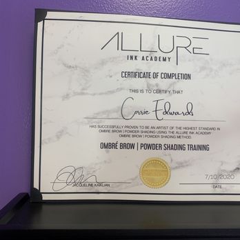 Esthetics by Corrie - It was great to see her certification posted. - Permanent Makeup Near Me - Ventura, California