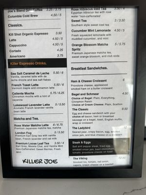 Menu photo 4 Killer Joe Coffee Dallas, TX