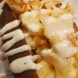 OMFG Fantastic Grub - Delicious Lobster Roll. YOu can only get one HERE!!! 4 oz of Real butter poached Lobster on a New England Roll topped with Garlic Aioli!