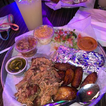 Bodegas Taco Shop - #7 combo, pulled pork with fried plantains. - Mexican Near Me - Houston, Texas Bodegas Taco Shop - #7 combo, pulled pork with fried plantains. - Mexican Near Me - Houston, Texas