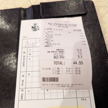 Koi Palace - Mandatory absurd service charge - Dim Sum Near Me - Milpitas, California Koi Palace - Mandatory absurd service charge - Dim Sum Near Me - Milpitas, California