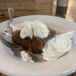 Dessert--Cinnamon Roll Bread Pudding.  Highly recommended.