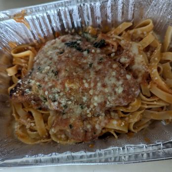 Rocco's Café - Chicken Parmesan and fettuccine, half order takeout. - Italian Near Me - San Francisco, California