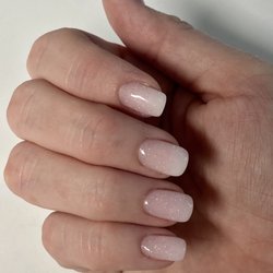 LA Nails - French ombré with a little sparkle!