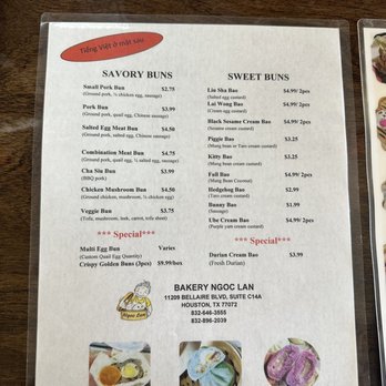 Bakery Ngoc Lan - Menu - Bakeries Near Me - Houston, Texas Bakery Ngoc Lan - Menu - Bakeries Near Me - Houston, Texas