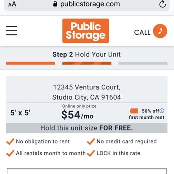 Public Storage - No mention of this being a locker. - Self Storage Near Me - Studio City, California
