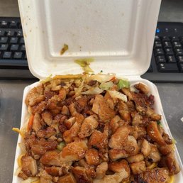 Double chicken teriyaki with noodles