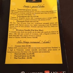 Bangkok House - Auntys Special Dishes Menu