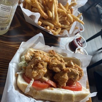 Boil Bay - Shrimp Po Boy & Basket of Fries - Seafood Near Me - Virginia Beach, Virginia