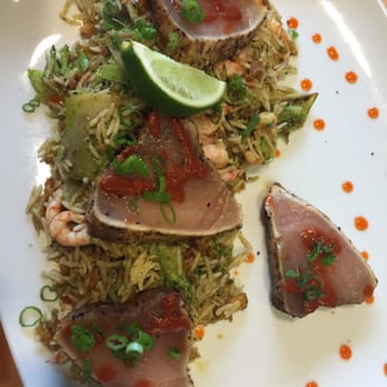 Fishhook - The Biryani! Seared tuna with curry shrimp pilau! - Seafood Near Me - Victoria, British Columbia Fishhook - The Biryani! Seared tuna with curry shrimp pilau! - Seafood Near Me - Victoria, British Columbia