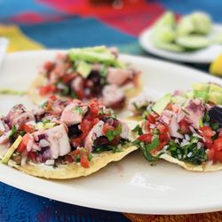 Restaurante Puerto Angelito - Love the way they make the octopus tostadas here! So YUMMY! The best we have had in Puerto Escondido! GET THEM!! :)...