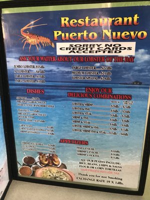 Menu photo 4 Puerto Nuevo #1 Puerto Nuevo, BCN Menu photo 4 Puerto Nuevo #1 Puerto Nuevo, BCN