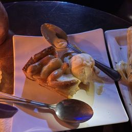 Apple tart was a little dry but the ice cream help!