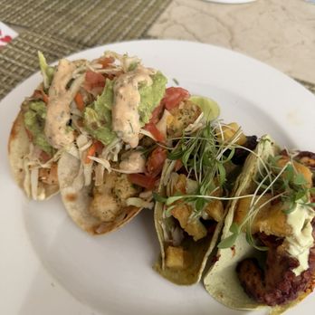 7 Seas - I had the taco fest 4 very well prepared tacos, octopus, tempura, fish, and shrimp - Seafood Near Me - San José del Cabo, BCS 7 Seas - I had the taco fest 4 very well prepared tacos, octopus, tempura, fish, and shrimp - Seafood Near Me - San José del Cabo, BCS