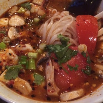 Spice Thai Cafe - Shrimp Tom yum noodle soup. Level 4 spicy. - Thai Near Me - Allen, Texas Spice Thai Cafe - Shrimp Tom yum noodle soup. Level 4 spicy. - Thai Near Me - Allen, Texas