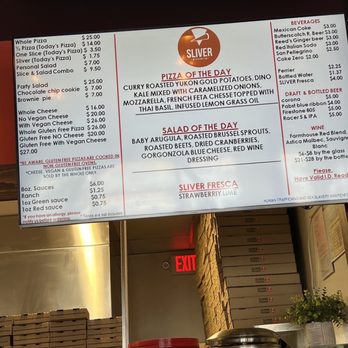 Sliver Pizzeria - menu - Pizza Near Me - Berkeley, California Sliver Pizzeria - menu - Pizza Near Me - Berkeley, California