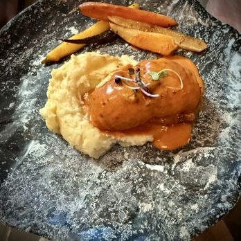 Hook & Barrel - Crab stuffed flounder with mashed potatoes and rainbow carrots. - Seafood Near Me - Myrtle Beach, South Carolina Hook & Barrel - Crab stuffed flounder with mashed potatoes and rainbow carrots. - Seafood Near Me - Myrtle Beach, South Carolina