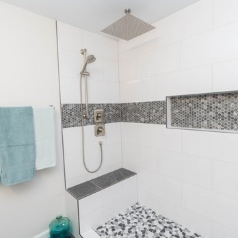 Gordon T. Jacob - Master en suite bathroom shower with rain head - General Contractors Near Me Gordon T. Jacob - Master en suite bathroom shower with rain head - General Contractors Near Me
