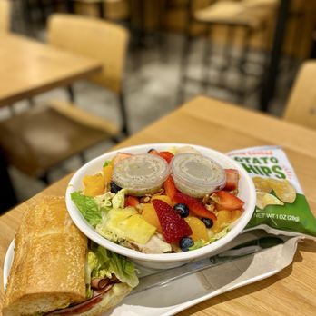 Panera Bread - Pick 2: 1/2 Toasted Italiano, 1/2 Strawberry Chicken Poppyseed Salad - Salad Near Me - New Smyrna Beach, Florida